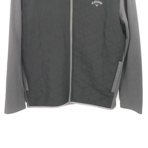 Callaway Full Zip Jacket Mens XL Black Gray Quilted Golf Layer Poly Stretch Warm - Picture 7 of 11